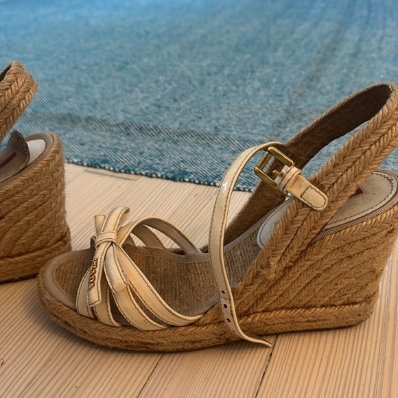 Prada cream espadrille wedges - Picture 3 of 5